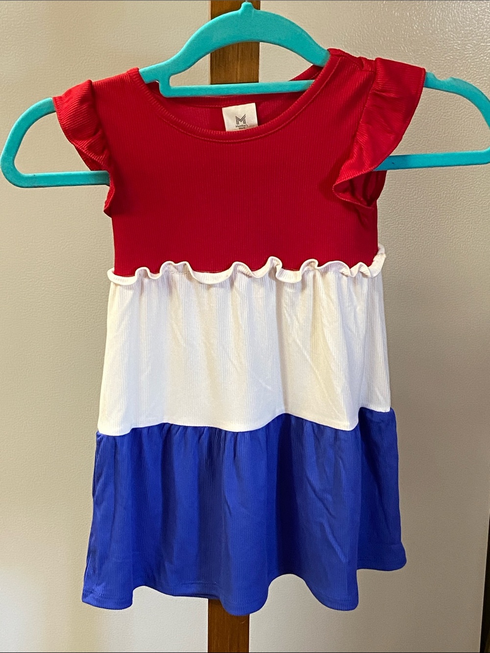 Red, White & Blue Tiered Girls' Casual Dress